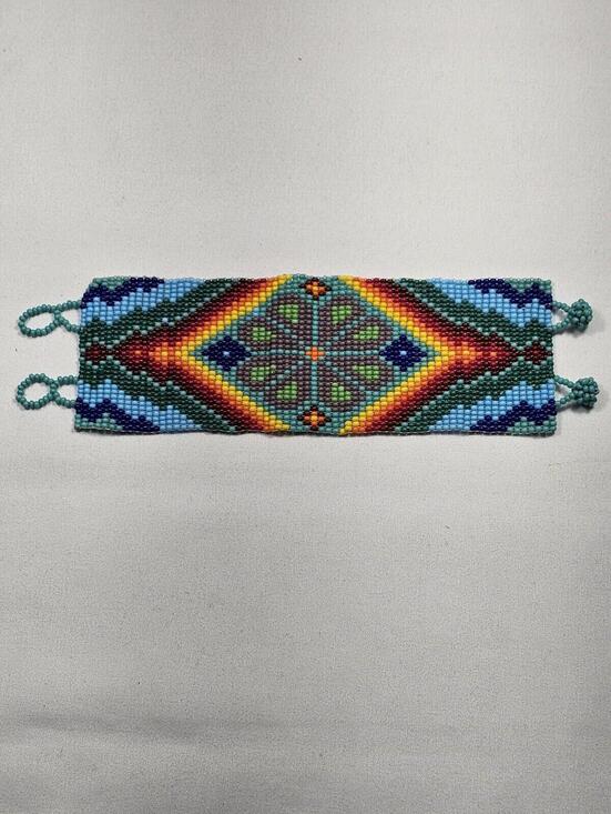 Other - Vintage Huichol Bracelet Beaded Handmade Mexican Folk Art